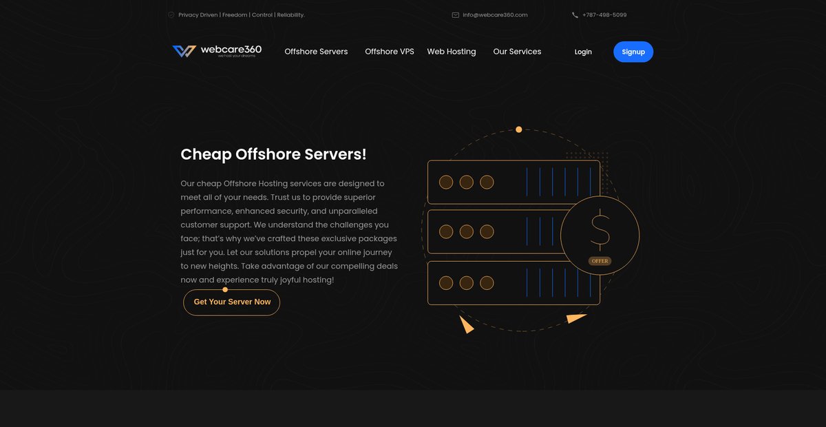 Cheap Offshore Servers Hosting – Up to 50% Off Screenshot