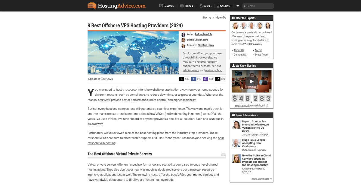 9 Best Offshore VPS Hosting Providers (2024) Screenshot