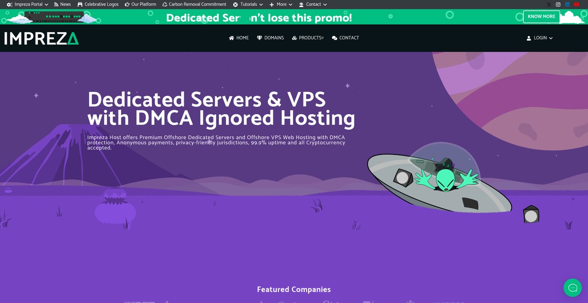 Impreza Host: Offshore Dedicated Servers and VPS with the ... Screenshot