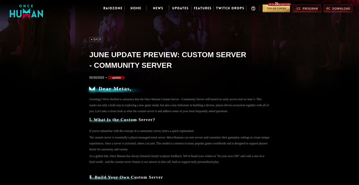 JUNE UPDATE PREVIEW: CUSTOM SERVER Screenshot