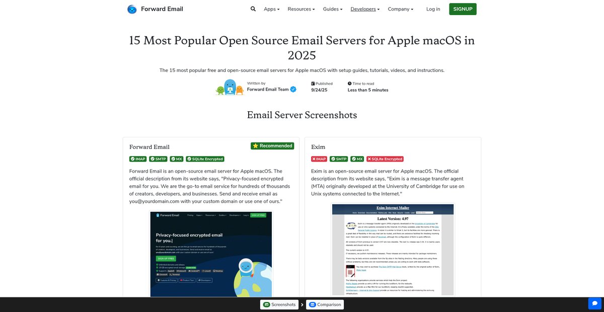 15 Most Popular Open Source Email Servers for Apple ... Screenshot
