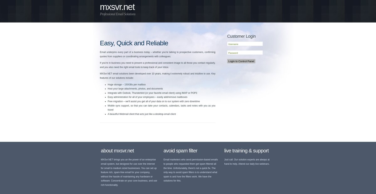 Professional Email Solution by MXSvr.NET Screenshot