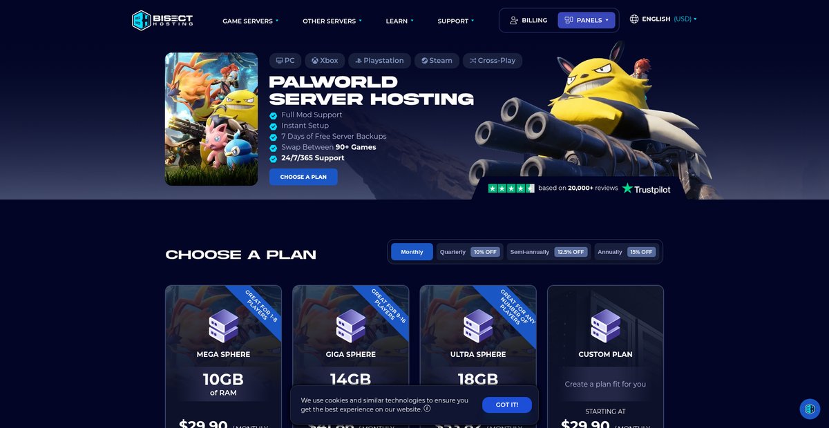 Palworld Server Hosting Screenshot