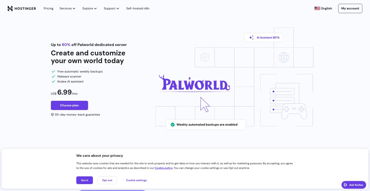 Palworld Server Hosting | High-Performance Game Panel Screenshot