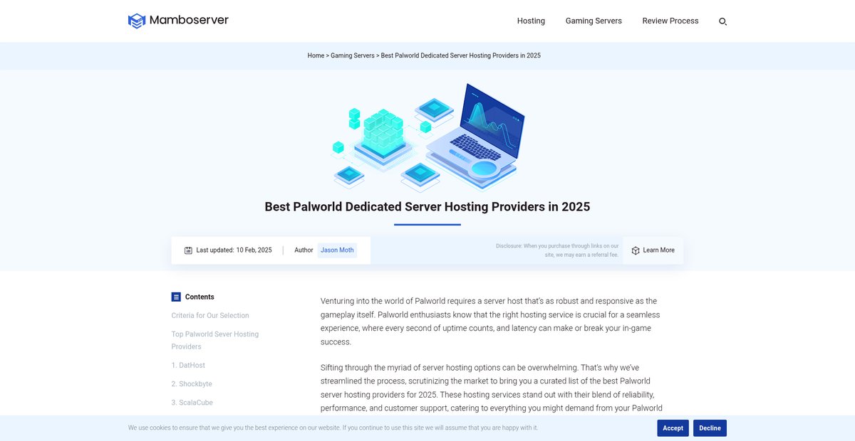 Best Palworld Dedicated Server Hosting Providers in 2025 Screenshot