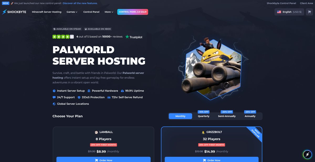 Palworld Server Hosting Screenshot