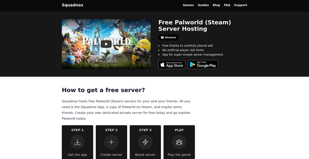 Free Palworld (Steam) Server Hosting Screenshot