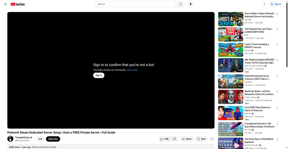 Palworld Steam Dedicated Server Setup | Host a FREE ... Screenshot