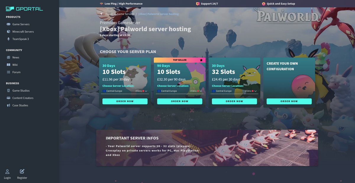 [Xbox] Palworld server hosting Screenshot