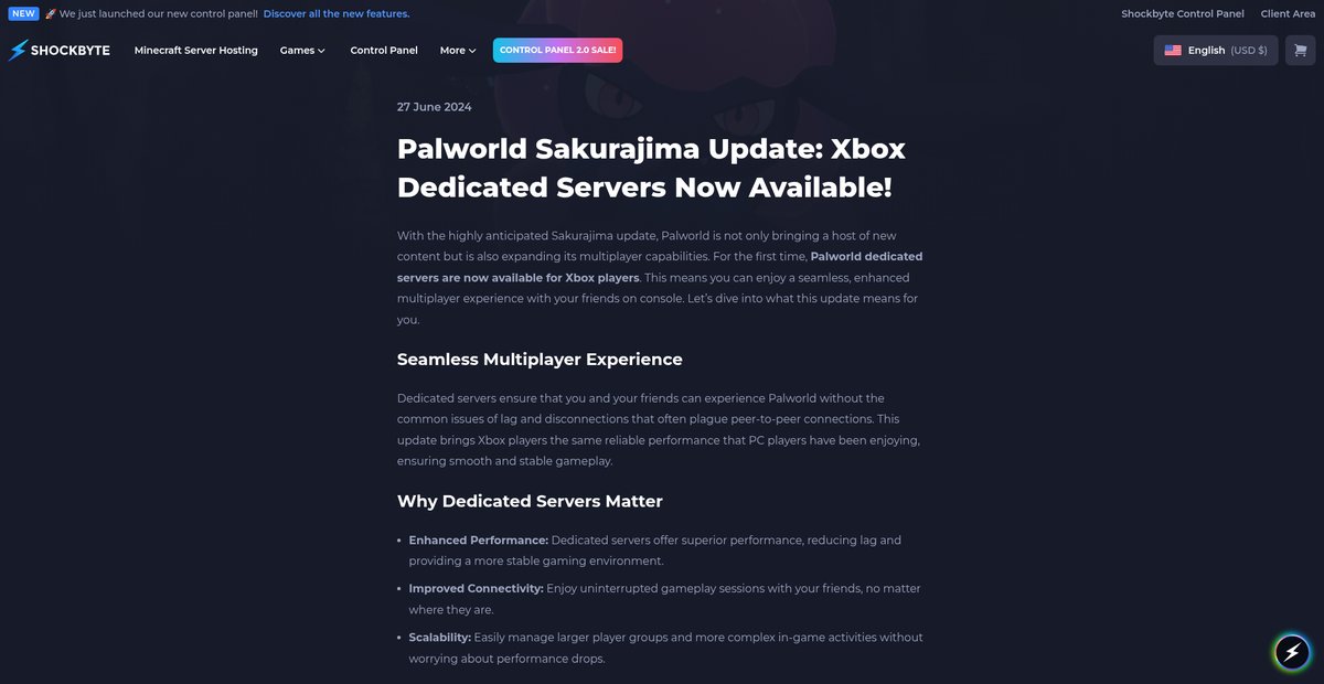 Palworld Update: Dedicated Servers On Xbox | Shockbyte Screenshot