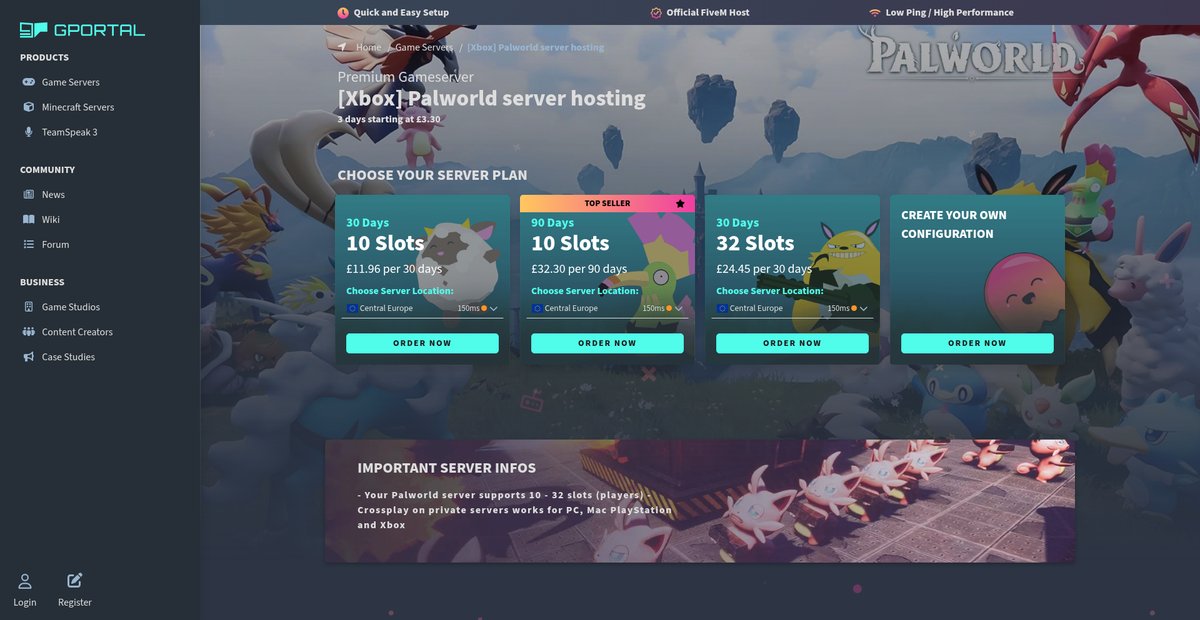 [Xbox] Palworld server hosting Screenshot