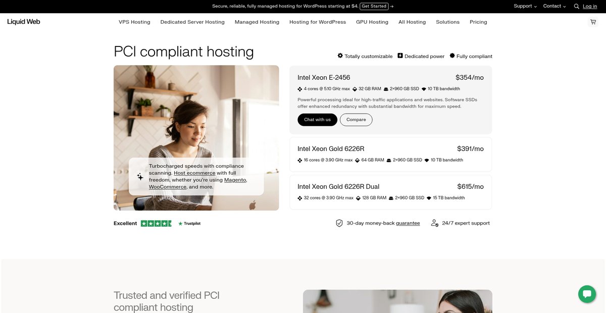 PCI Compliant Hosting Screenshot