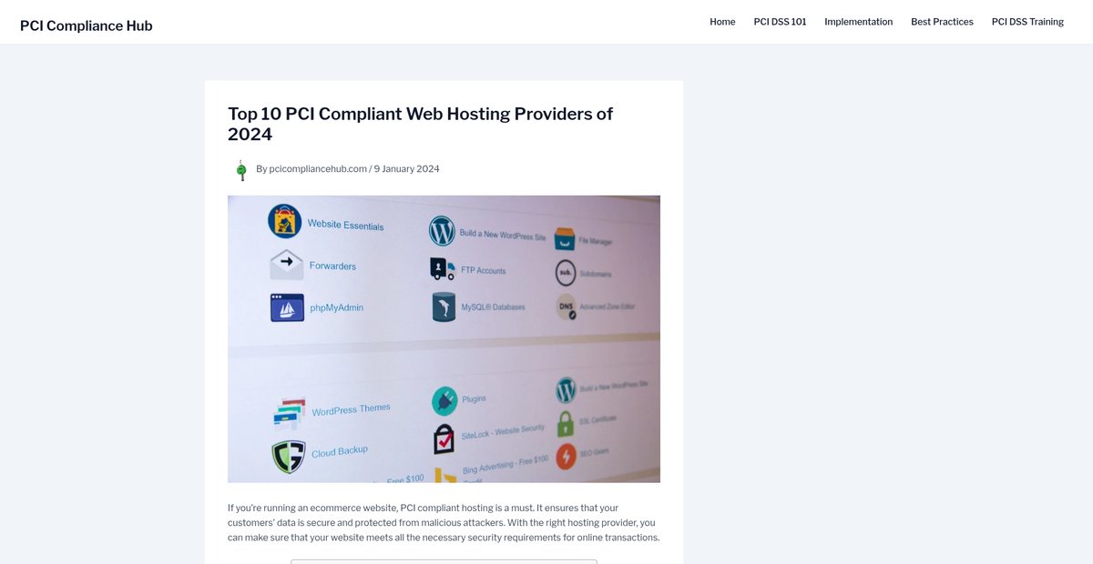 Top 10 PCI Compliant Web Hosting Providers of 2024 Screenshot
