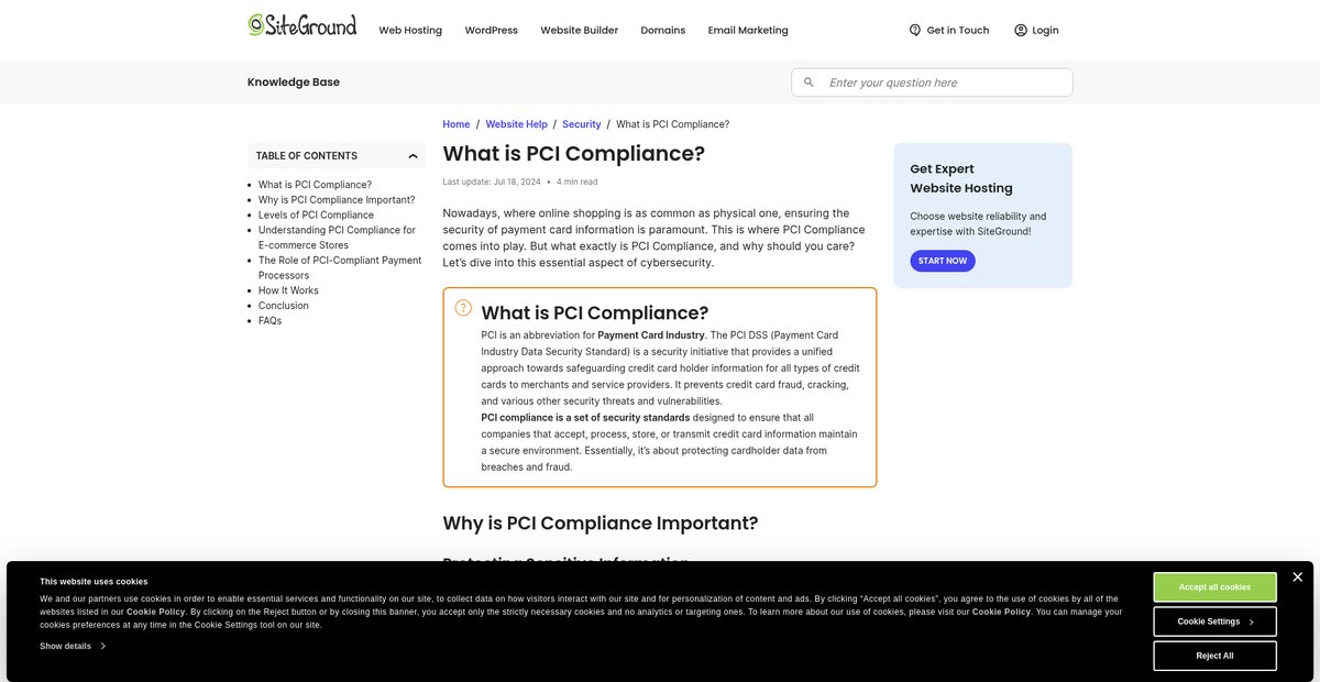 What is PCI Compliance? Screenshot