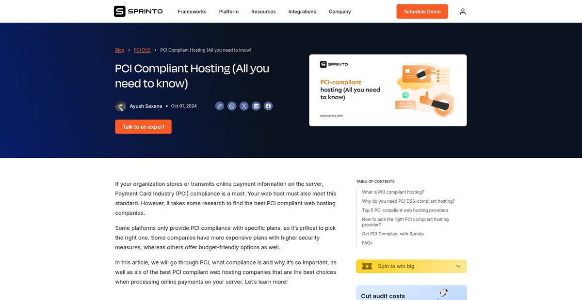 PCI Compliant Hosting (All you need to know) Screenshot