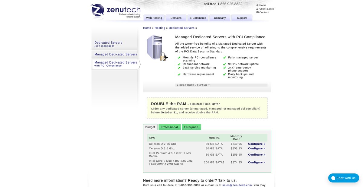 PCI Compliant Managed Dedicated Servers Screenshot