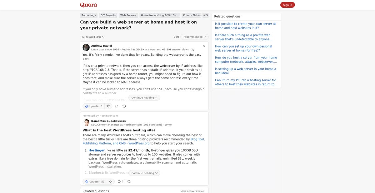 Can you build a web server at home and host it on your ... Screenshot
