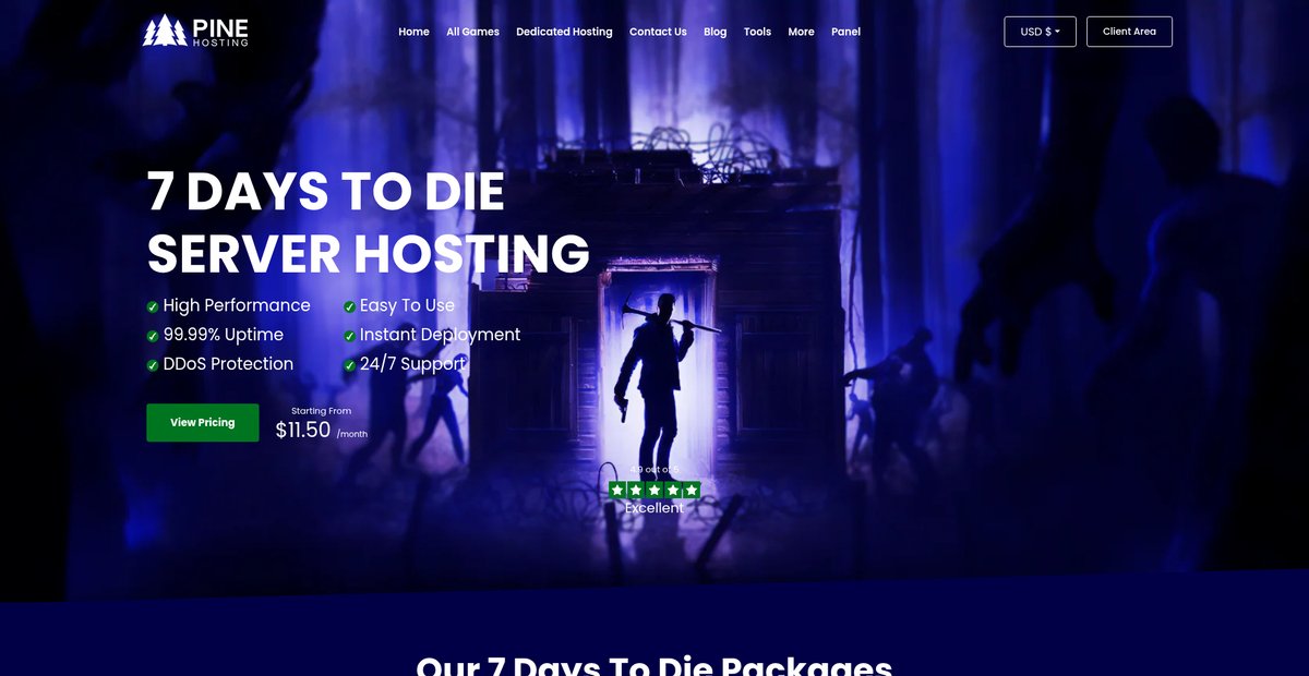 7 Days To Die Server Hosting – 7 Days To Die Servers | Pine Hosting Screenshot