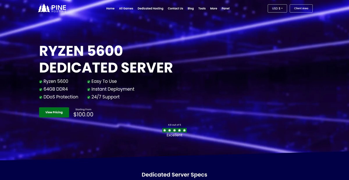 Ryzen 5600 Dedicated Server: Powerful Hosting for Gamers Screenshot