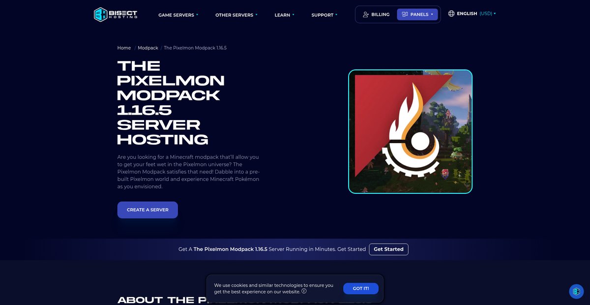 The Pixelmon Modpack 1.16.5 Server Hosting Screenshot