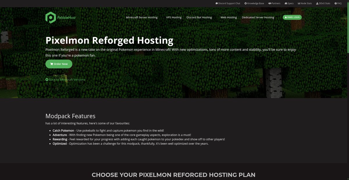 $1/GB Pixelmon Reforged Server Hosting Screenshot