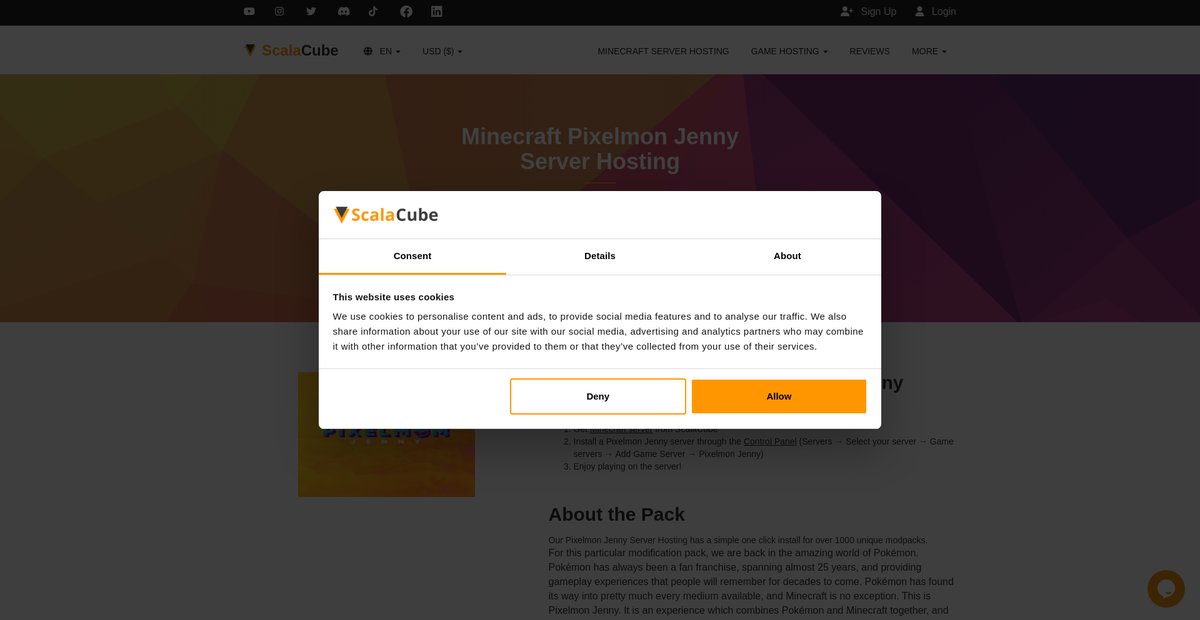 Minecraft Pixelmon Jenny Server Hosting Screenshot