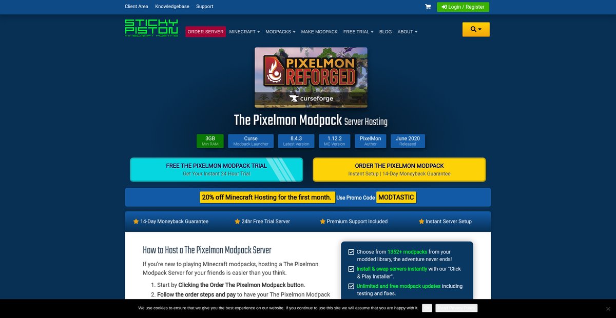 The Pixelmon Modpack Server Hosting Screenshot