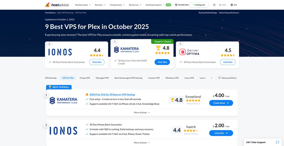 7 Best VPS for Plex (Sep 2025) Screenshot