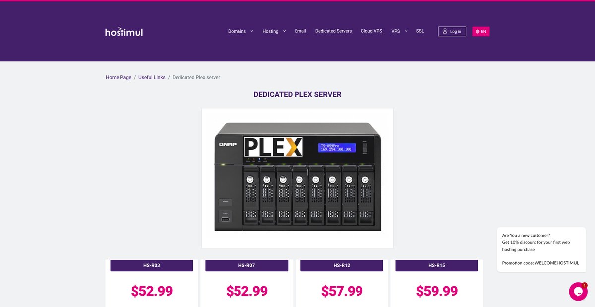 Dedicated Plex Server Hosting - Premium Quality Screenshot