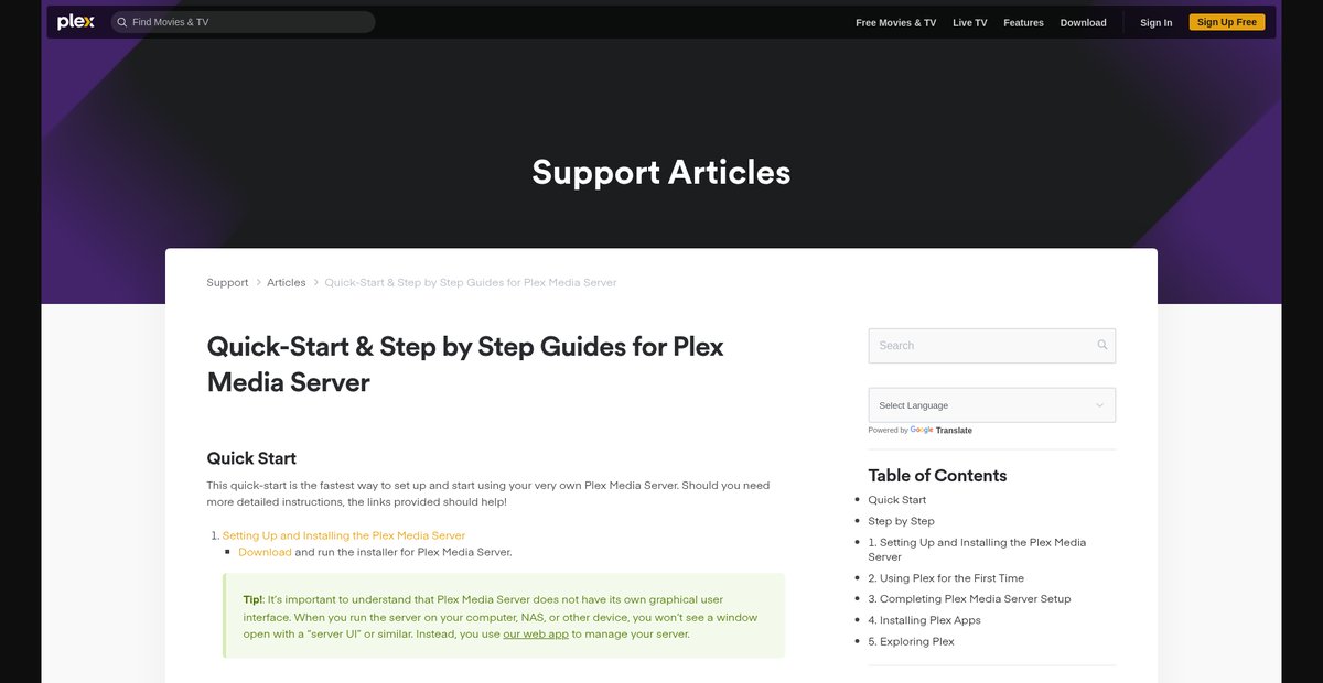 Quick-Start & Step by Step Guides for Plex Media Server Screenshot