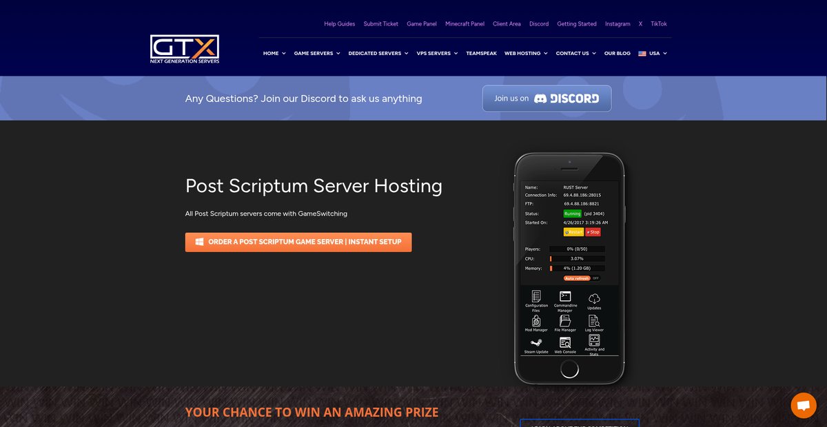 Post Scriptum Server Hosting Screenshot