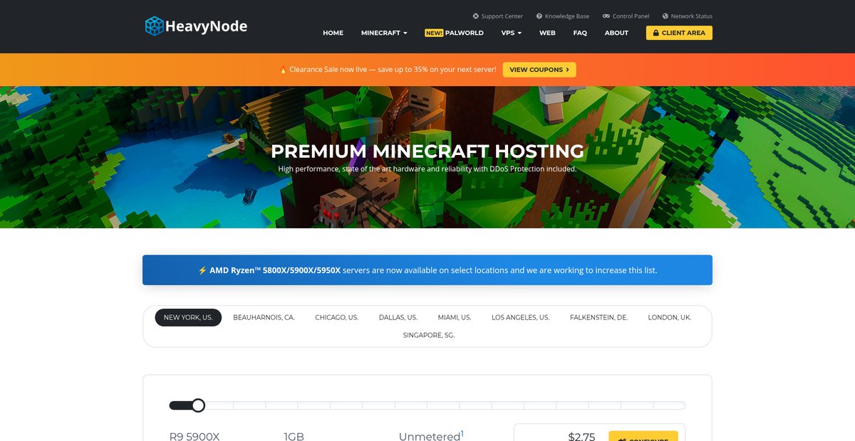 Premium Minecraft Hosting Screenshot