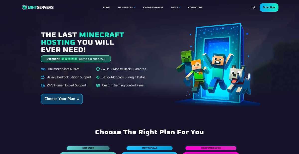 MintServers | Best Minecraft Server Hosting Screenshot