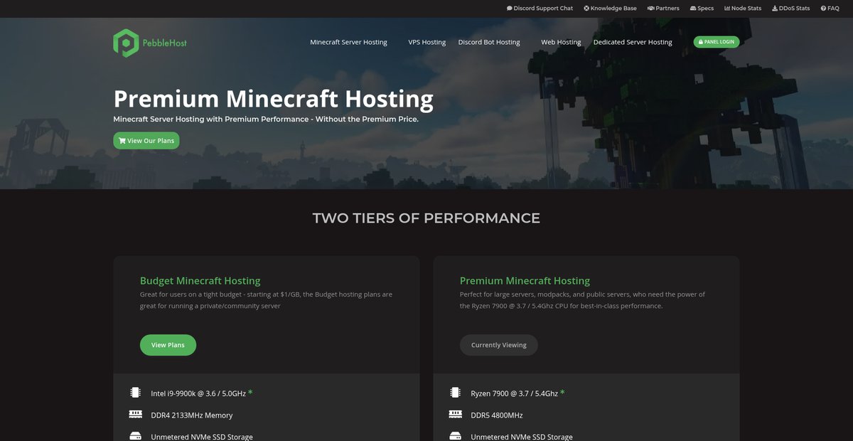 Premium Minecraft Server Hosting Screenshot