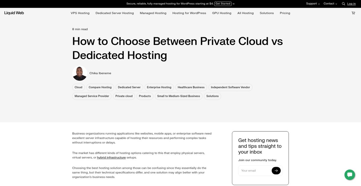 How to Choose Between Private Cloud vs Dedicated Hosting Screenshot