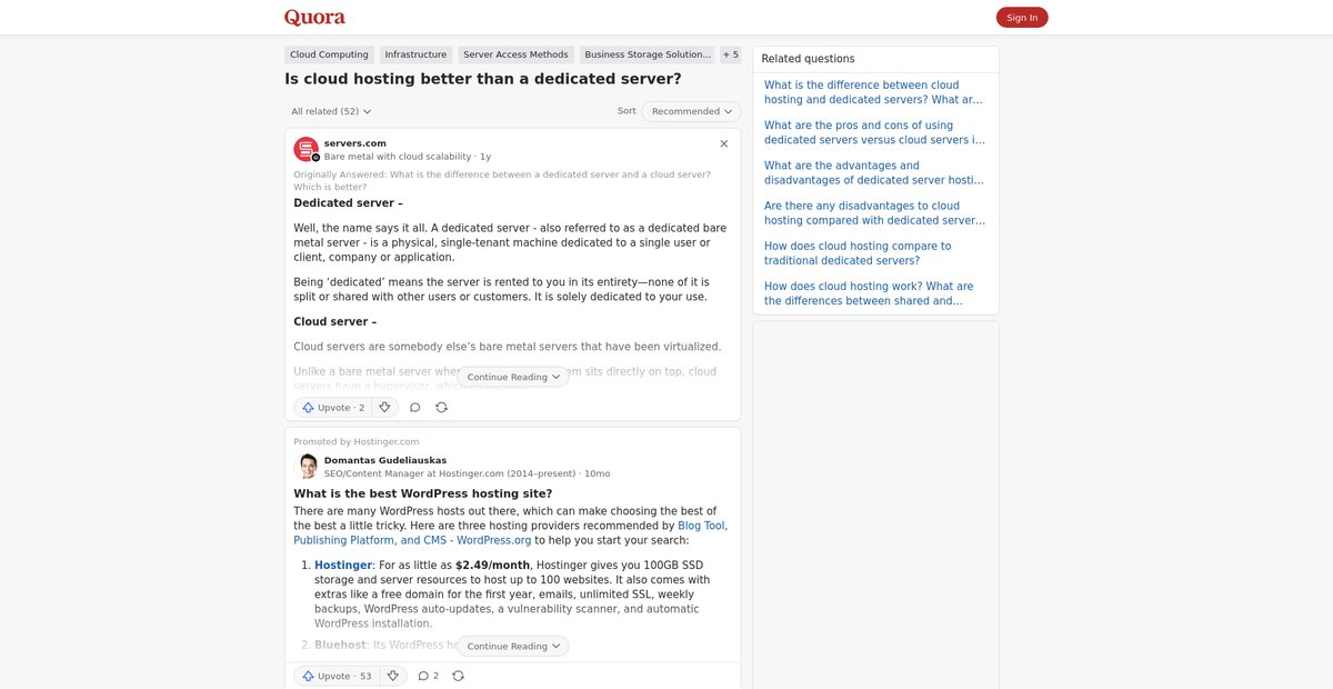 Is cloud hosting better than a dedicated server? Screenshot