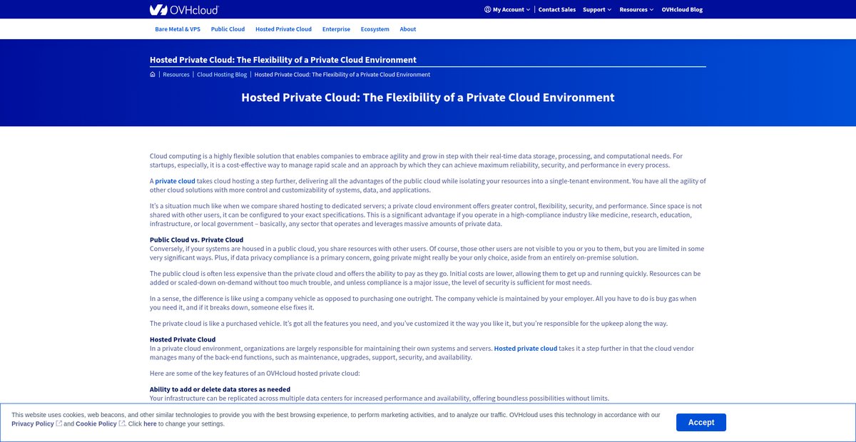 Hosted Private Cloud: Comparison & Benefits Screenshot