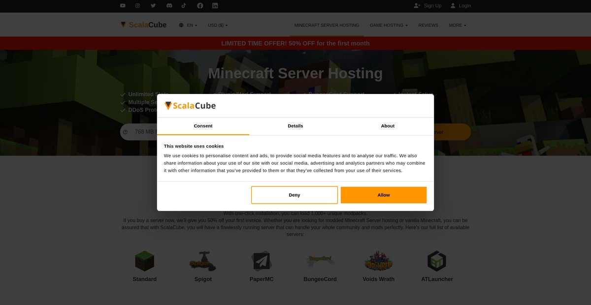 Minecraft Server Hosting Screenshot
