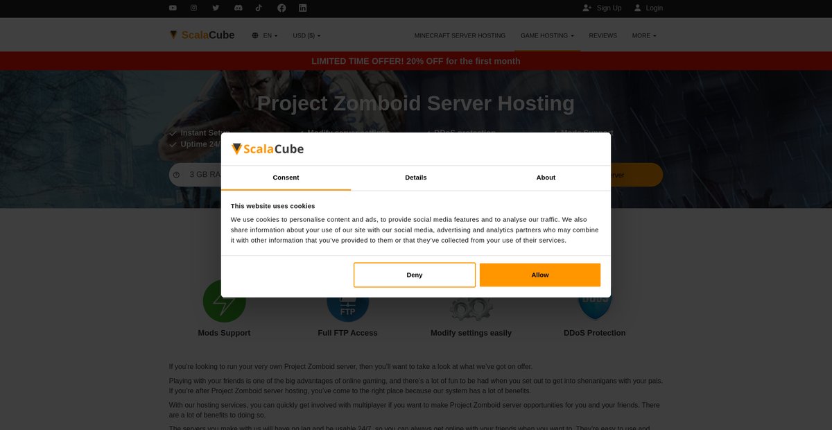 Project Zomboid Server Hosting - ScalaCube Screenshot