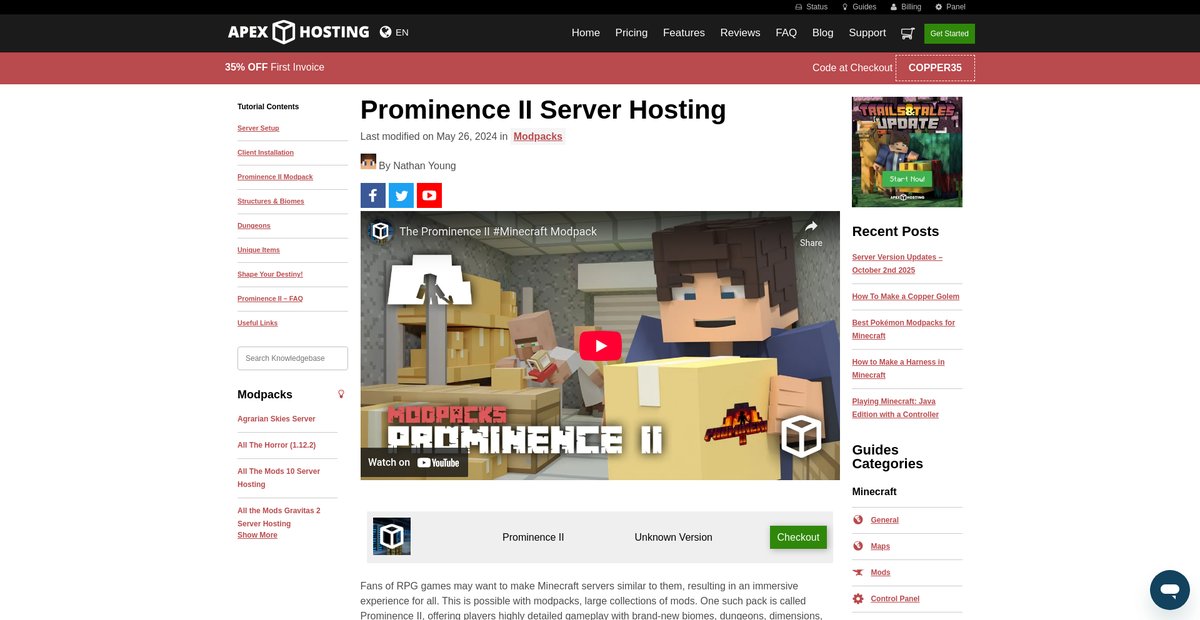 Prominence II Server Hosting Screenshot