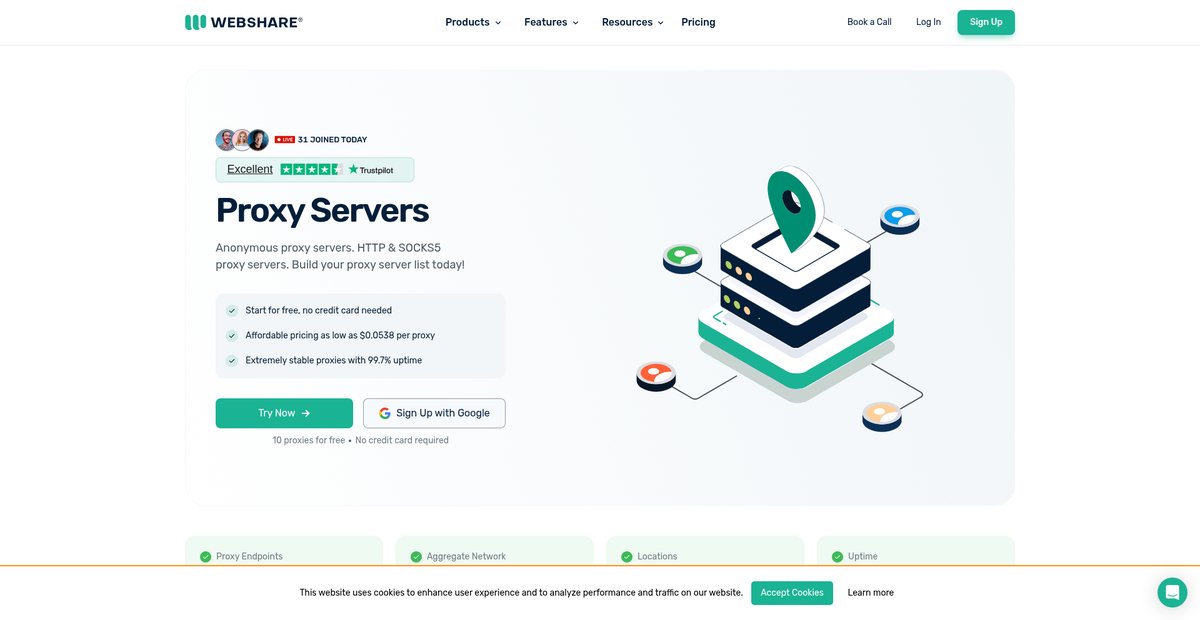 Buy Proxy Servers | 100 Proxies for $2.99 Screenshot