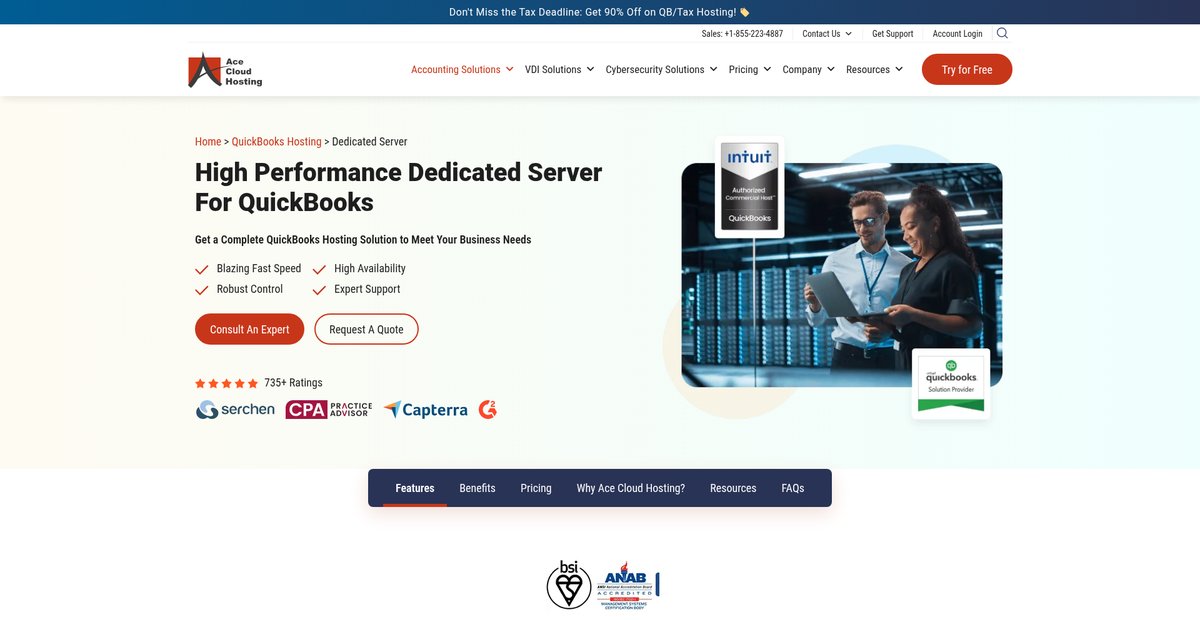 High Performance Dedicated Server For QuickBooks Screenshot