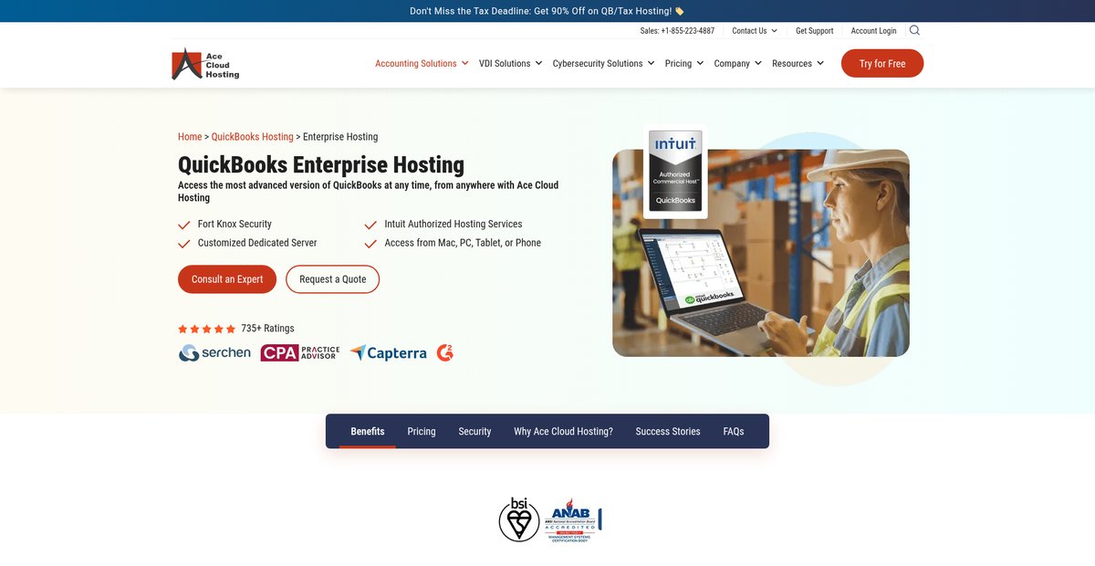 QuickBooks Enterprise with Hosting, Cloud Hosting Screenshot
