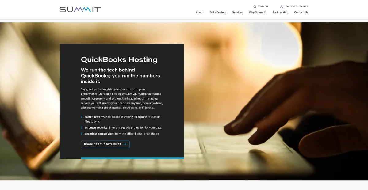 QuickBooks Hosting: Dedicated Server Cloud Hosting Screenshot