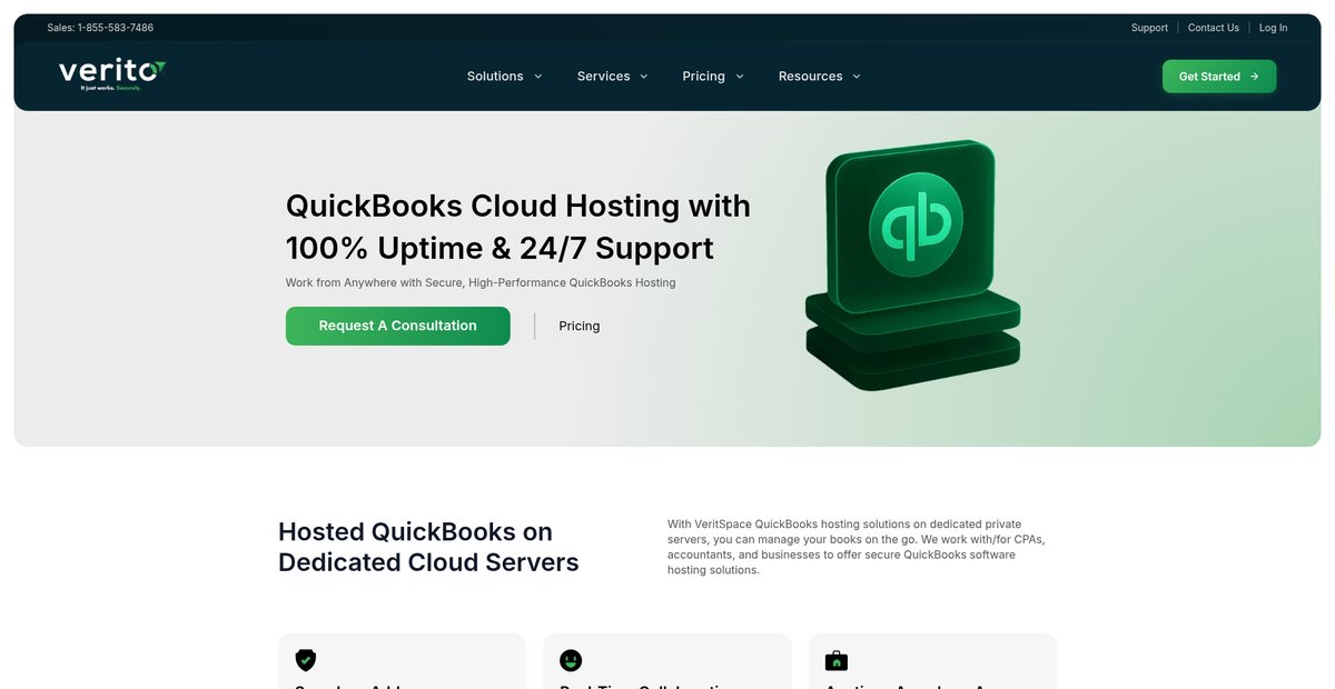 QuickBooks Hosting with 100% Uptime on Secure Servers Screenshot