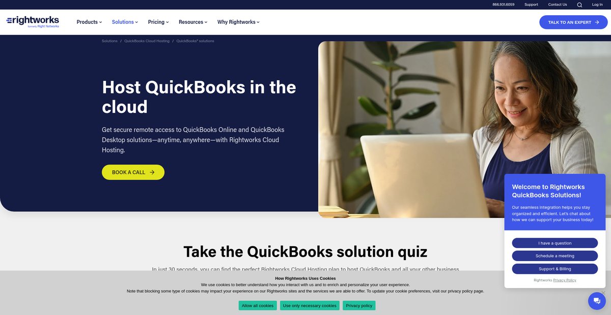 QuickBooks Hosting for Accounting Solutions in the Cloud Screenshot