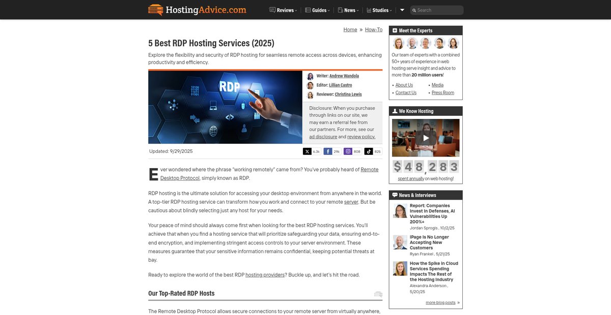 5 Best RDP Hosting Services (2025) Screenshot