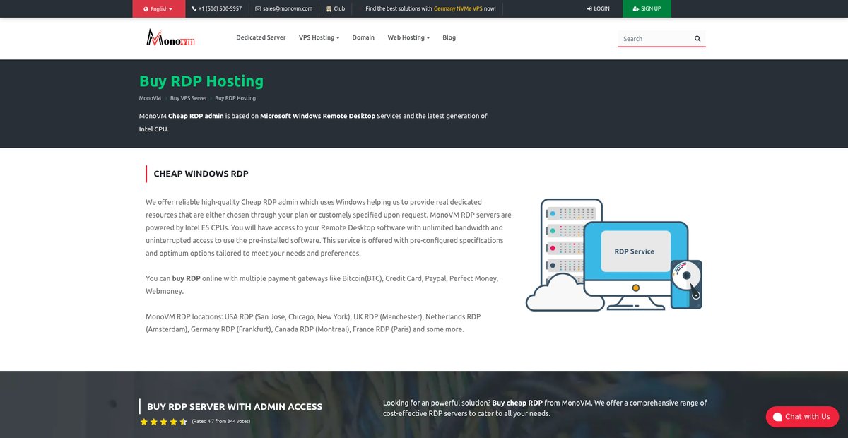 RDP Server, Windows Remote Desktop Server From 20 Locations Screenshot