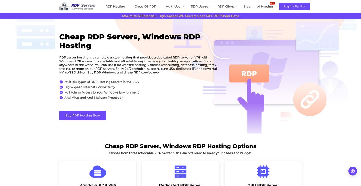 Cheap RDP Hosting, Cheap RDP Server, Windows RDP ... Screenshot
