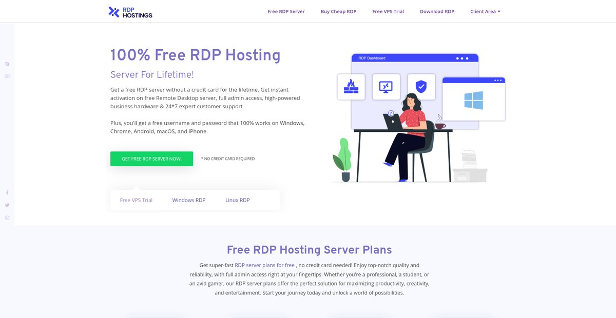 Free RDP Hosting Server For Lifetime▷Instant RDP Activation Screenshot
